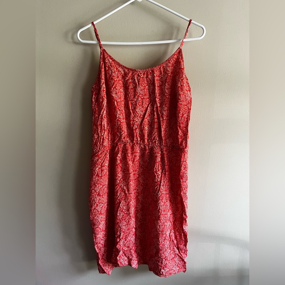 Old Navy Coral Tropical lightweight spaghetti strap Summer Dress Size XL